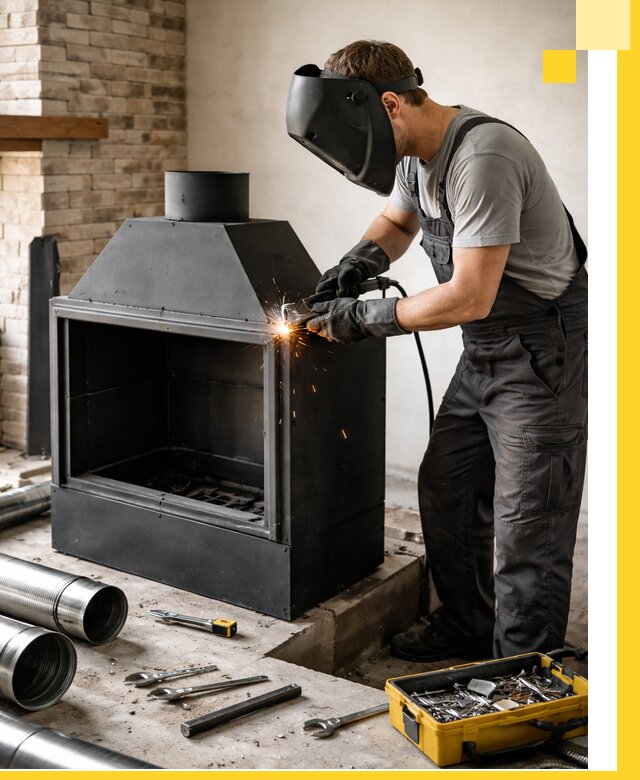 Продажа и установка металлических каминов в Кинели под ключ