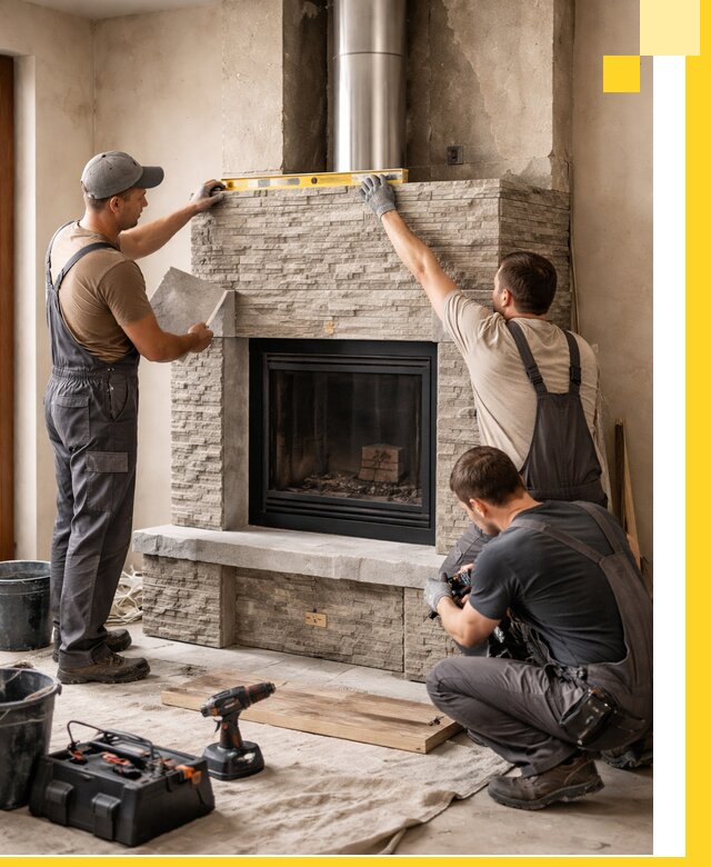 Профессиональный монтаж каминов под ключ в Кинели для дома