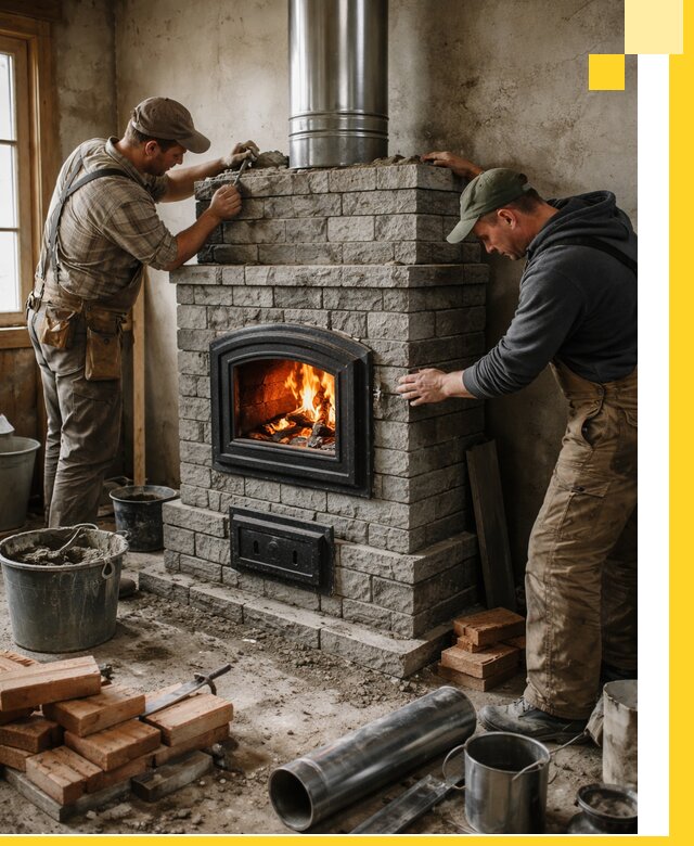 Производство, поставка и монтаж дровяных печей в Кинели