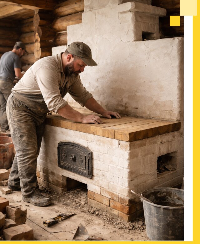 Проектирование и установка русской печи с лежанкой в Кинели