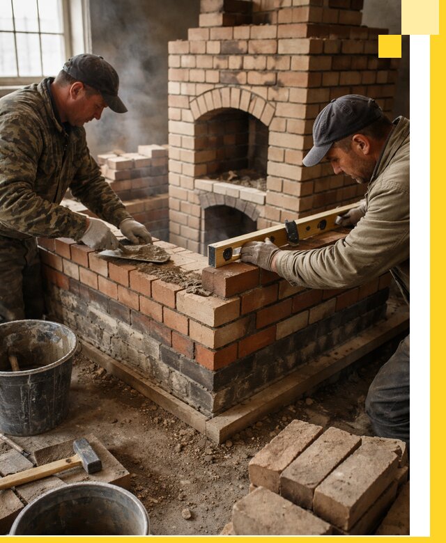 Изготовление и монтаж печей и каминов из кирпича в Кинели