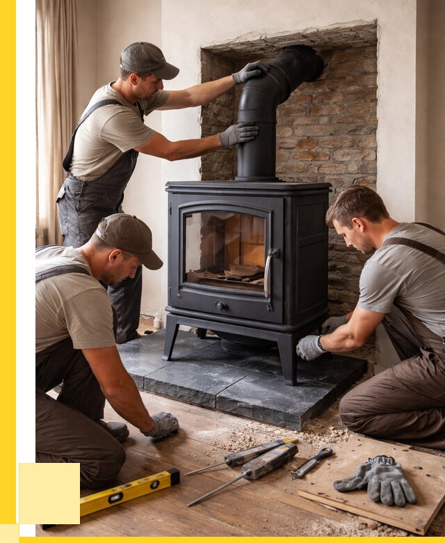 Монтаж печи камина в частном доме в Кинели от 25470 р. | ЭриданКнл