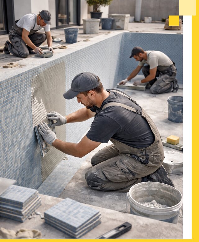 Облицовка бассейнов в Кинели плитка мозаика гидроизоляция