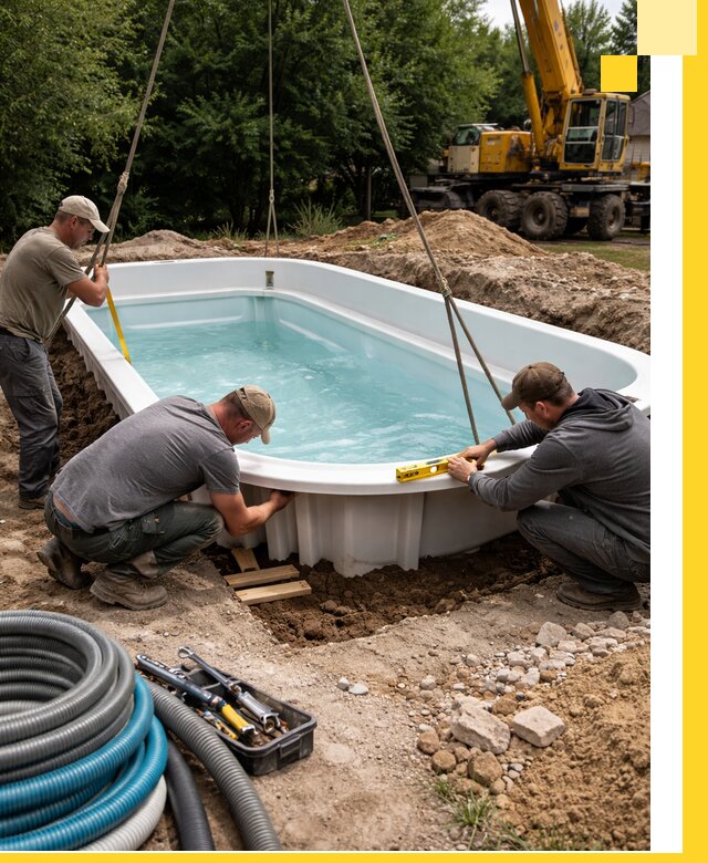 Установка и монтаж композитных бассейнов под ключ в Кинели