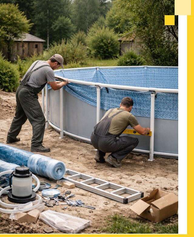 Установка и монтаж каркасных бассейнов в Кинели под ключ