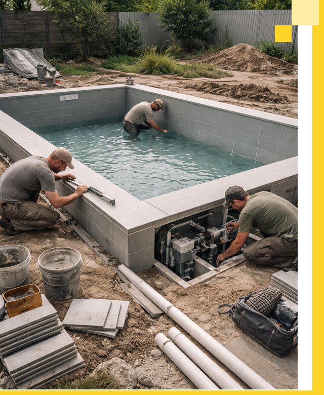 Строительство и монтаж бассейнов для дачи под ключ в Кинели