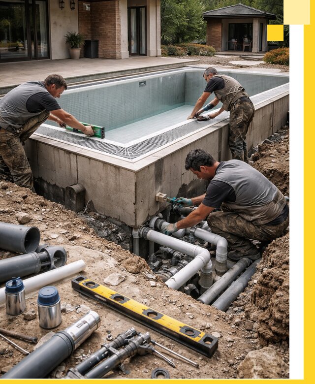 Строительство переливных бассейнов в Кинели под ключ