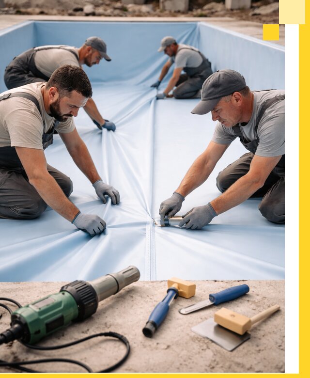 ПВХ пленка для бассейнов с монтажом и гарантией в Кинели