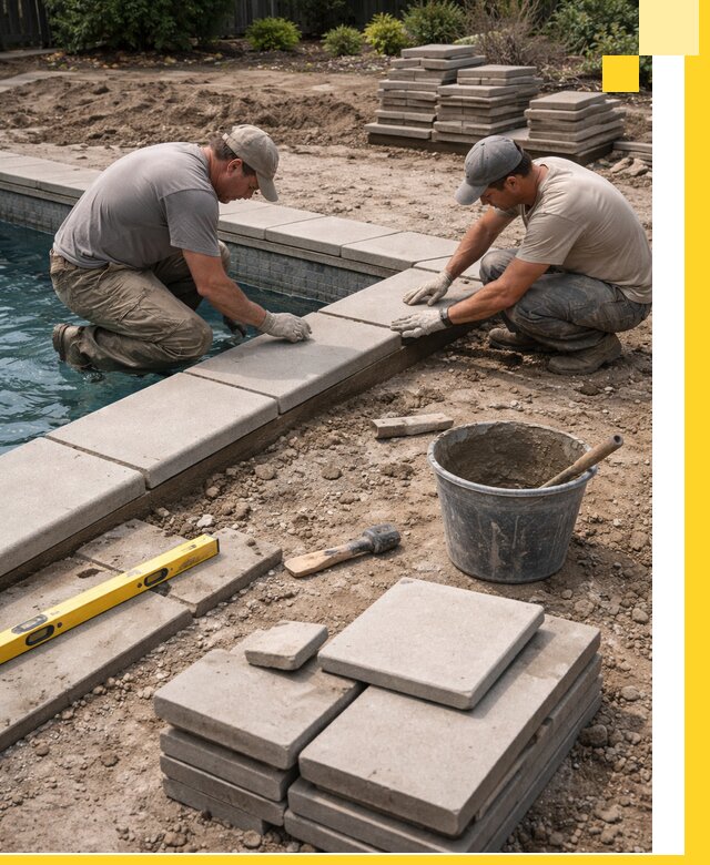 Установка и изготовление копингового камня для бассейнов в Кинели