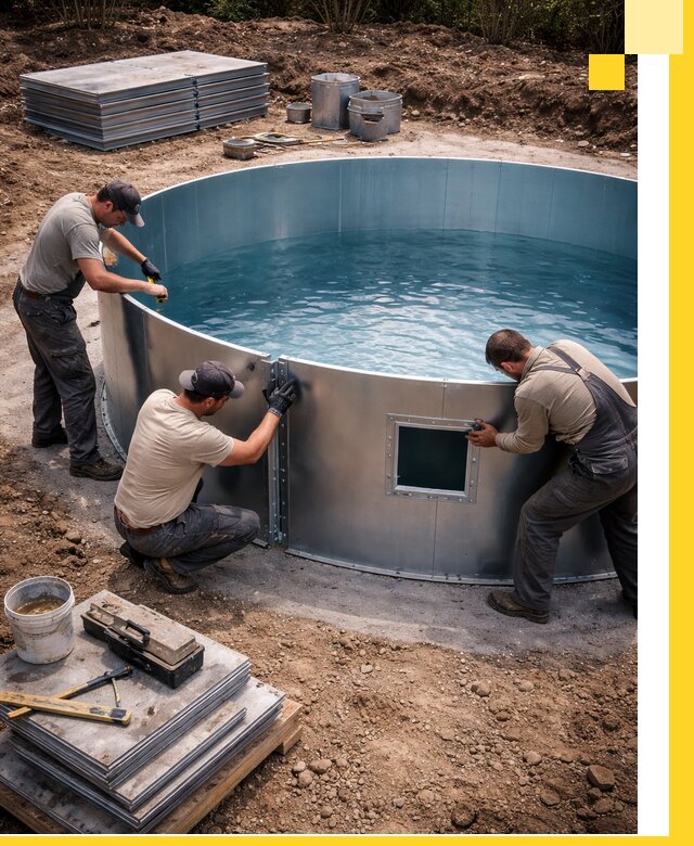 Круглые бассейны под ключ в Кинели проектирование и монтаж