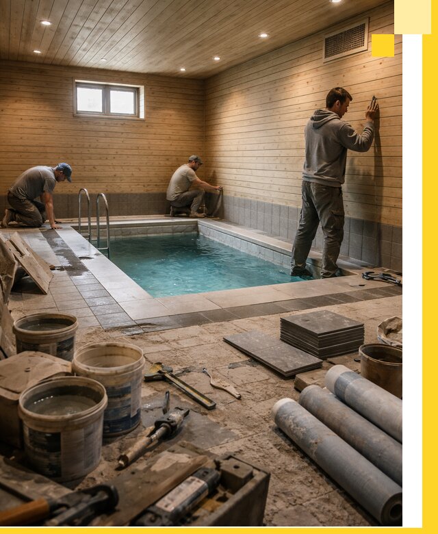 Строительство бани с бассейном и сауной под ключ в Кинели