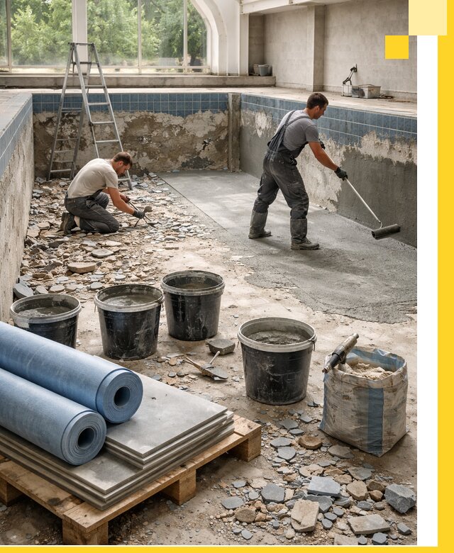 Реконструкция бассейнов в Кинели: ремонт, гидроизоляция