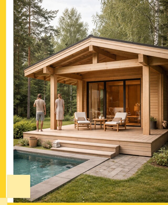 Бани с террасой под ключ в Кинели от 611280 р. | ЭриданКнл