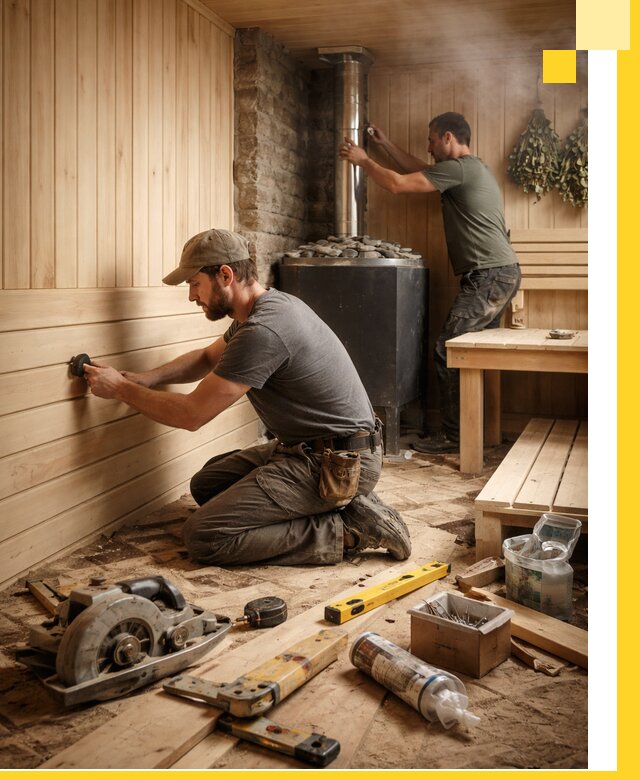 Полное строительство и оснащение парных под ключ в Кинели