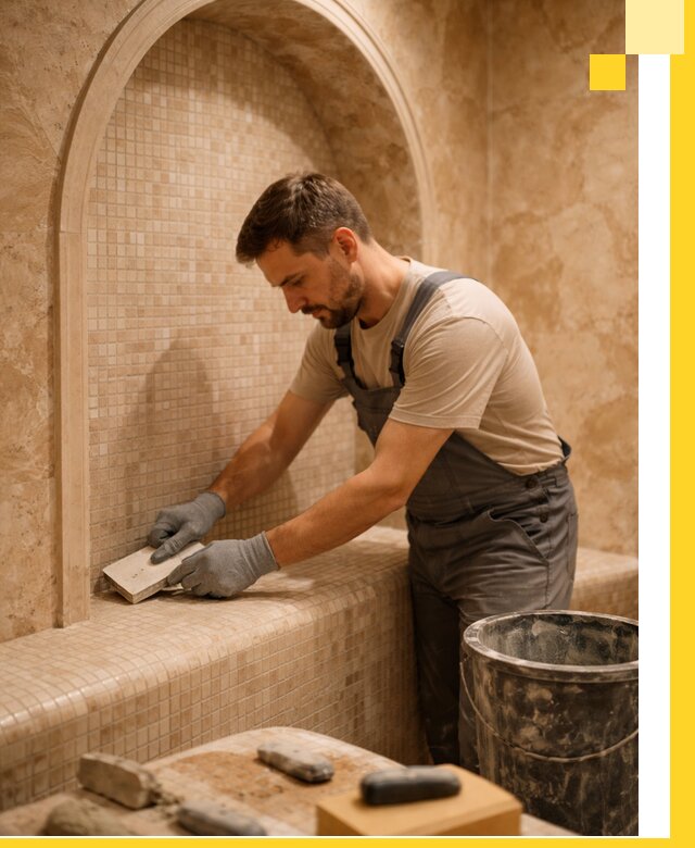 Профессиональная отделка хамамов с мозаикой под ключ в Кинели