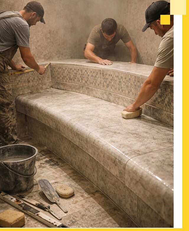 Изготовление и установка сидений для хамама в Кинели